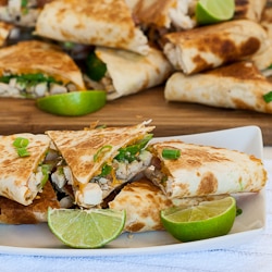 Cheesy Chicken with Bacon and Avocado Quesadillas