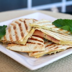 Grilled Golden Gruyere and Prosciutto Tortillas