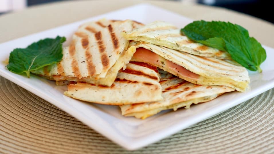 golden gruyere and prosciutto tortillas