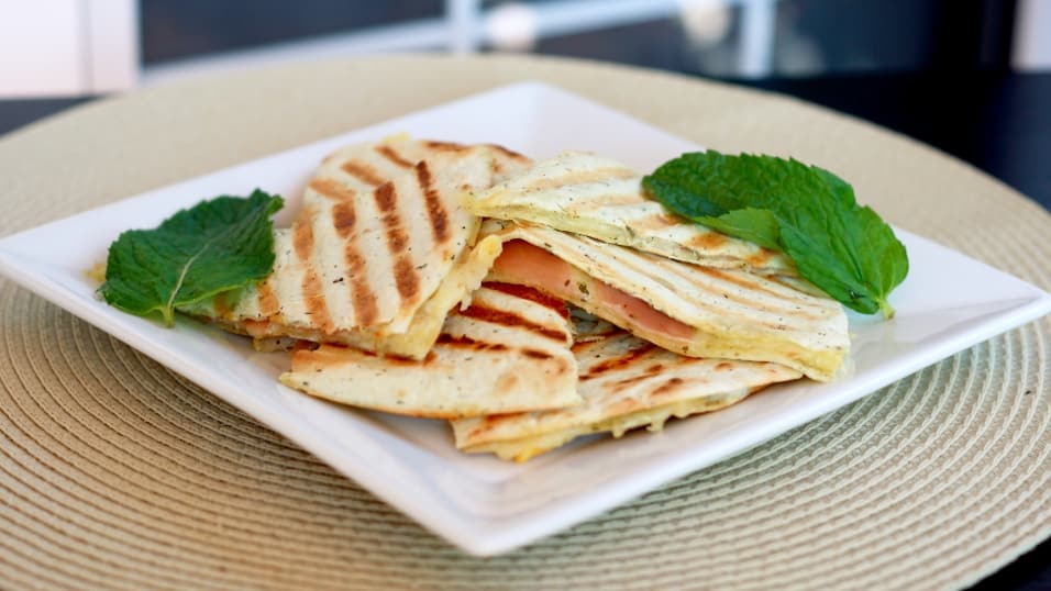golden gruyere and prosciutto tortillas