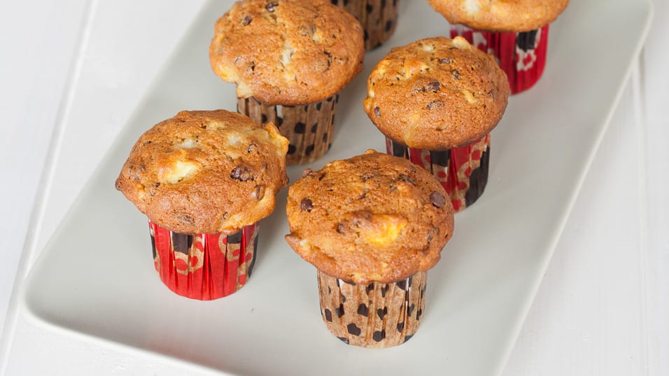 pear and chocolate chip muffins