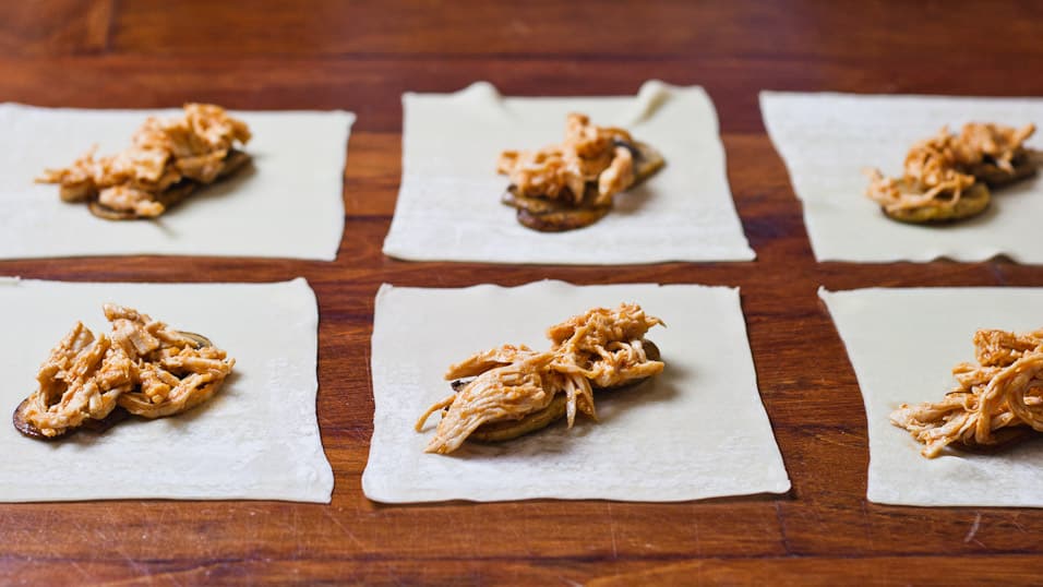 adding shredded turkey