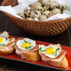 Quail Eggs and Prosciutto Crostini and a Kitchenaid Giveaway