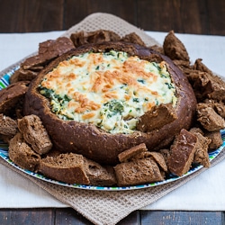 Spinach and Artichoke Dip In a Bread Bowl