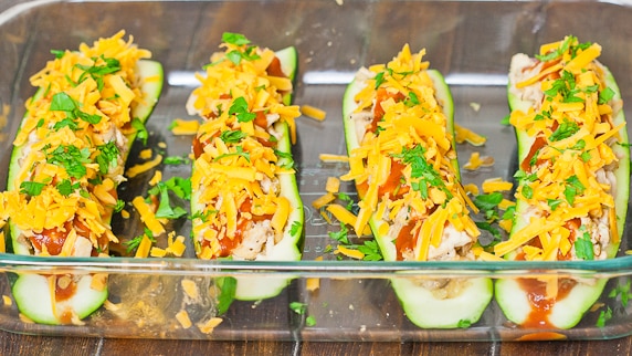 chicken enchilada stuffed zucchini chicken enchilada stuffed zucchini