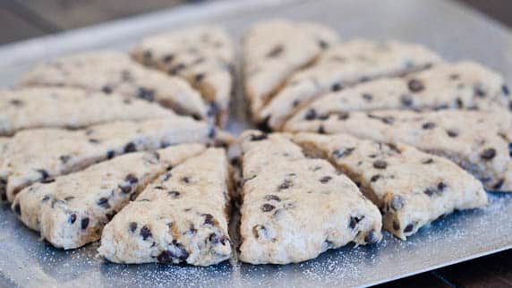 Slimmed Down Chocolate Chip Buttermilk Scones