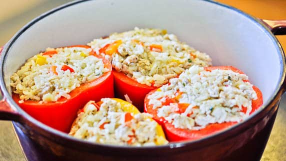 Skinny Turkey Stuffed Peppers