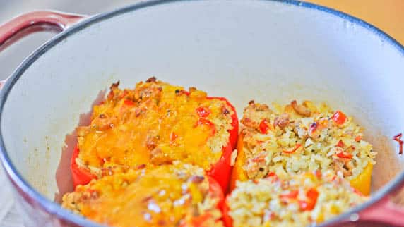 Skinny Turkey Stuffed Peppers