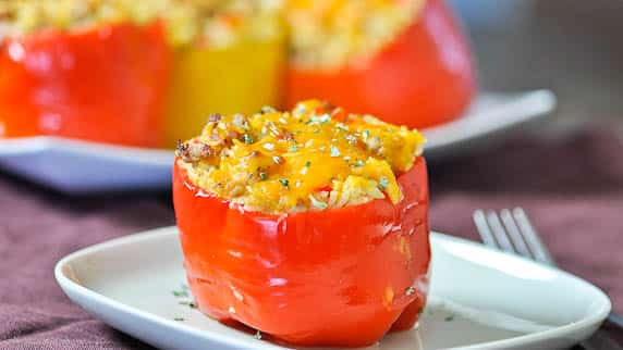 Skinny Turkey Stuffed Peppers