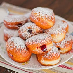 Cherry Jam Filled Sour Cream Donuts