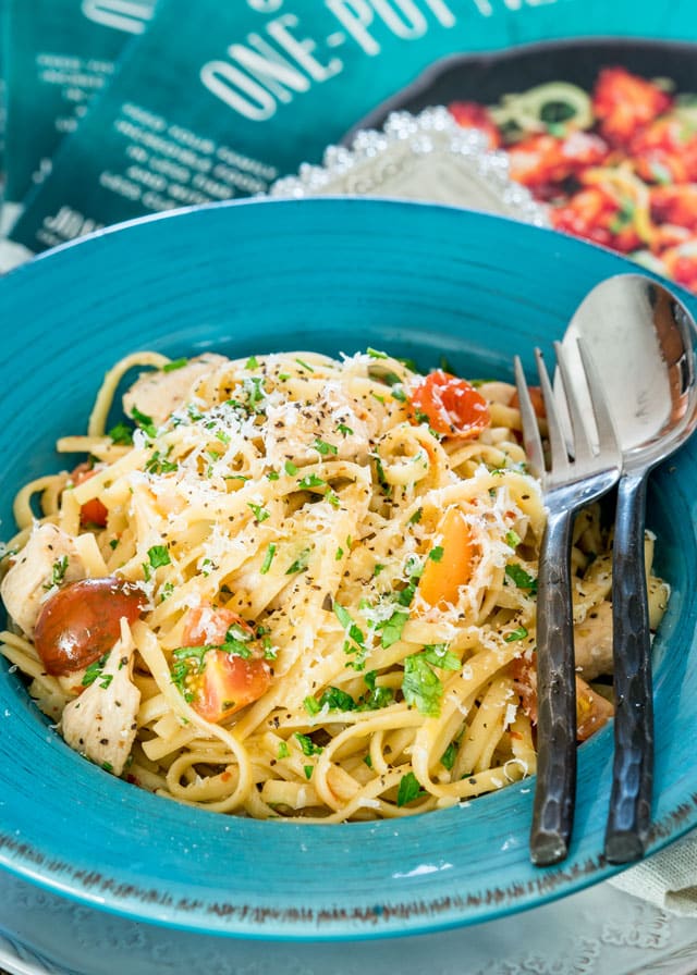 Jacked-Up Chicken Scampi with Linguine and a Giveaway - Jo Cooks