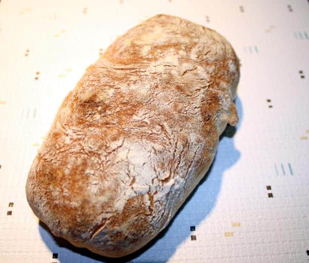Baked ciabatta loaf