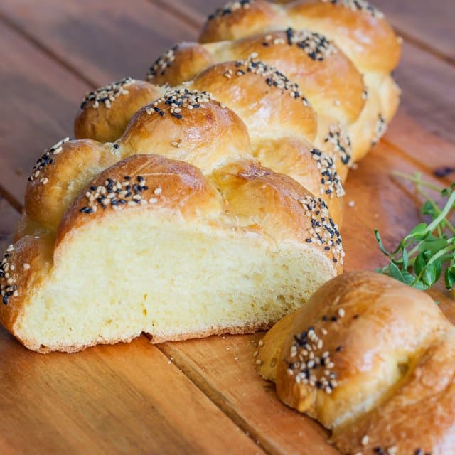 Gorgeous Challah bread with the end cut off