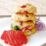 a stack of strawberry banana shortbread cookies