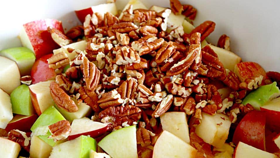 Pecans and apples together