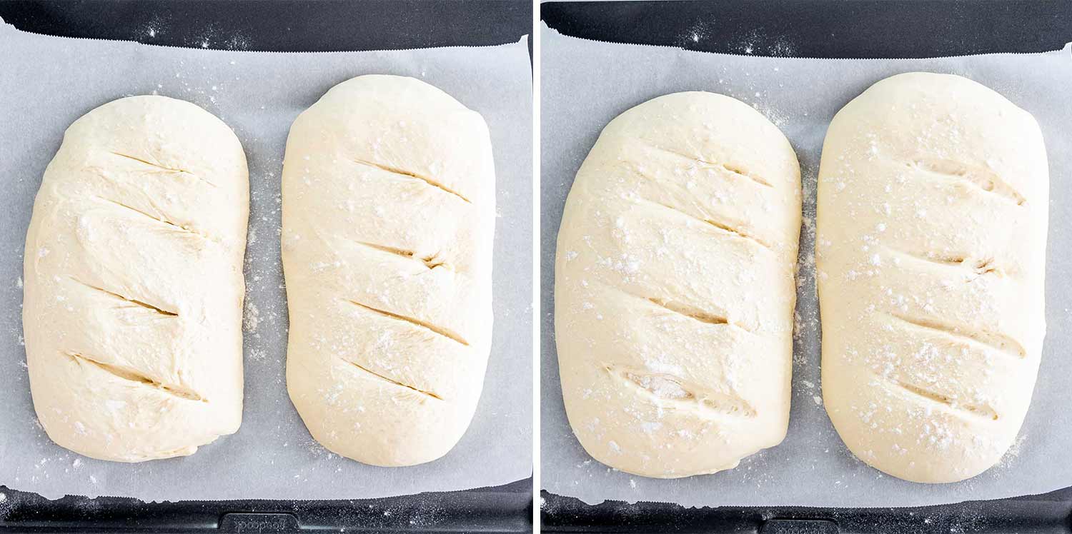 process shots showing how to make artisan bread.