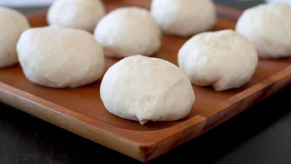 Formed dough balls resting