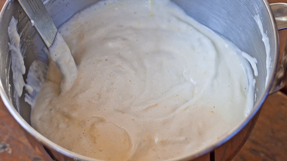 Batter in a mixing bowl