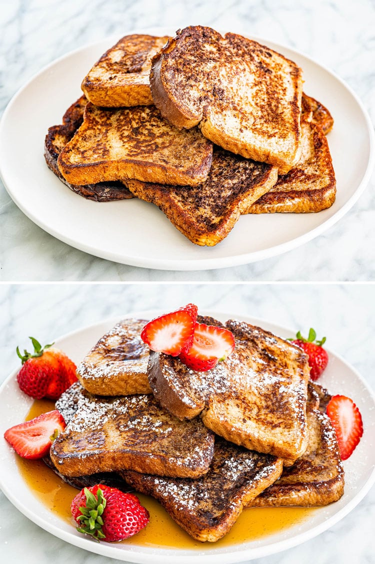 french toast on a white plate