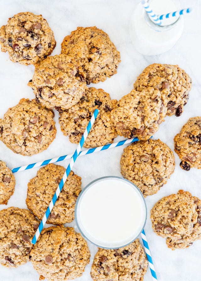 Oatmeal Cookies with a glass of milk