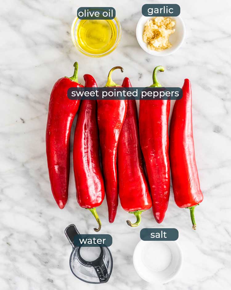 ingredients needed to make roasted red peppers