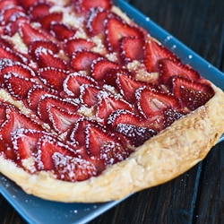 a strawberry and custard tart