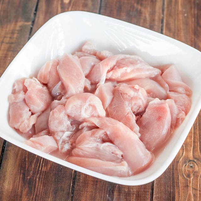 Chicken breast cut into strips