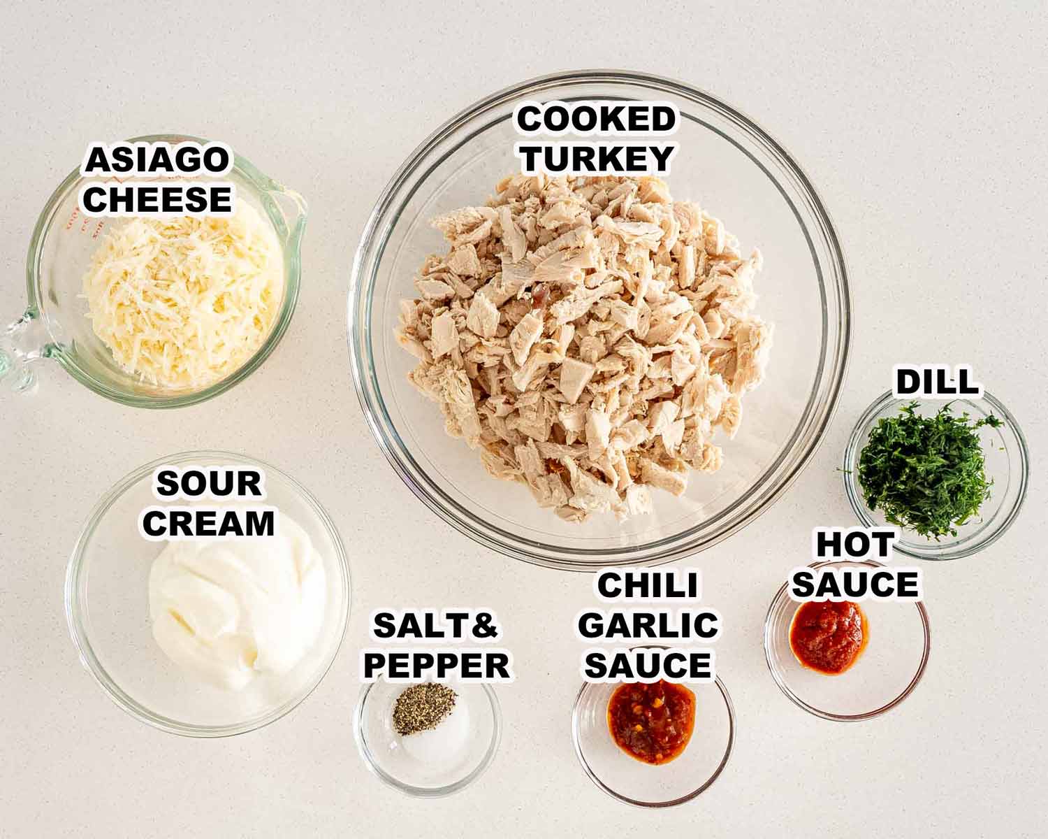 ingredients needed to make filling for turkey bites.