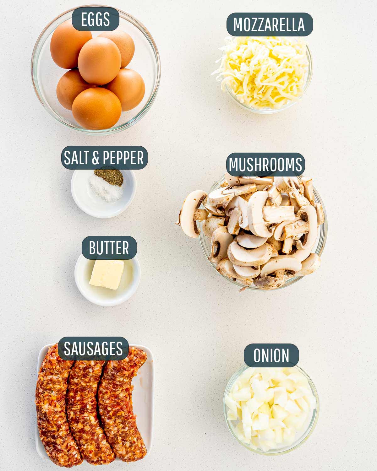ingredients needed to make sausage frittata.