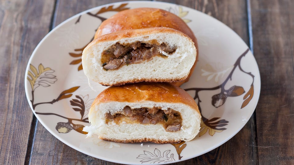 Cut open Chinese Style Meat Buns