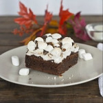 a rocky road brownie on a plate