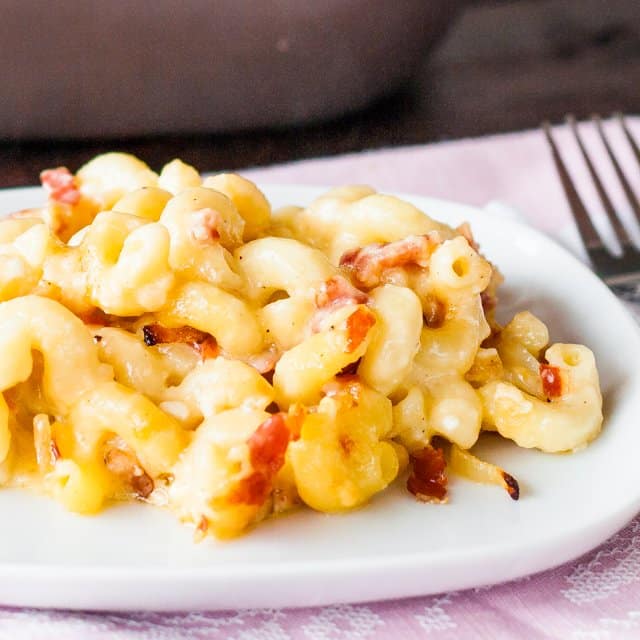 Close up of the Ultimate Mac and Cheese on a plate