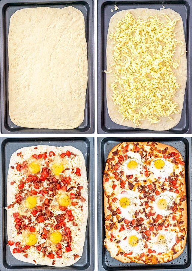 Breakfast Pizza process shots