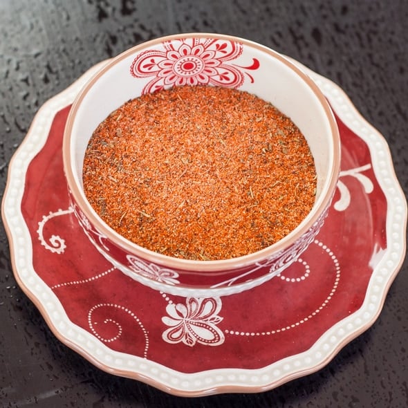 Top shot of the spice blend Emeril's Essence