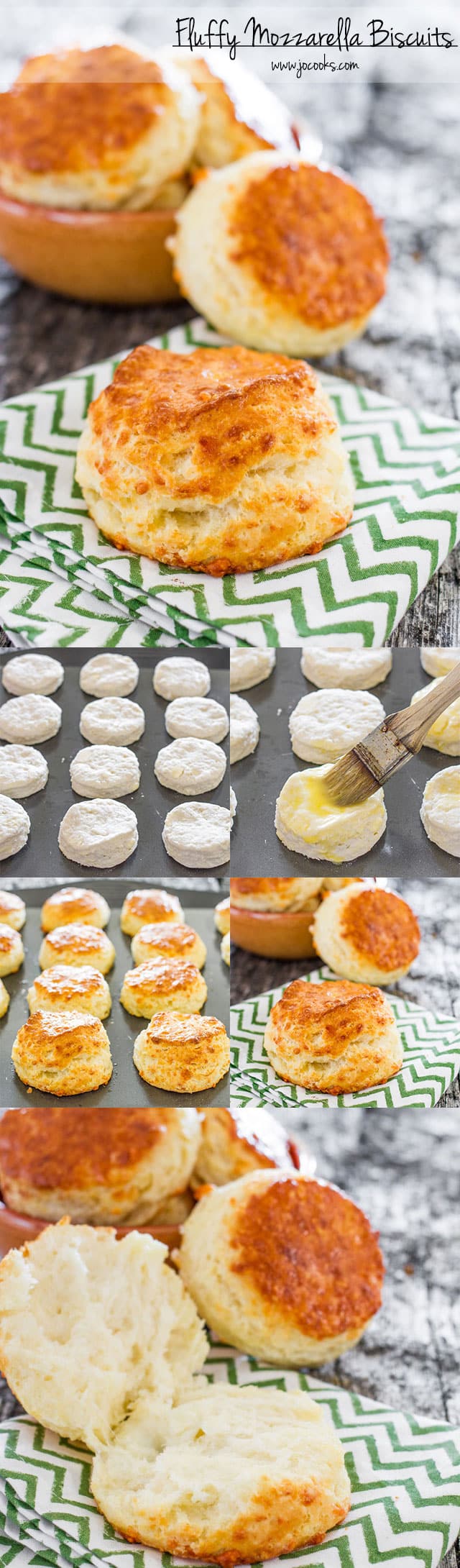 Fluffy Mozzarella Biscuits collage
