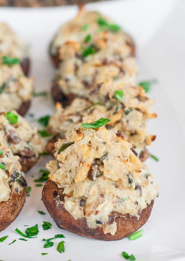 Blue Cheese Stuffed Mushrooms - one delicious appetizer or snack, mushrooms with a delicious cheese mixture, full of flavor!