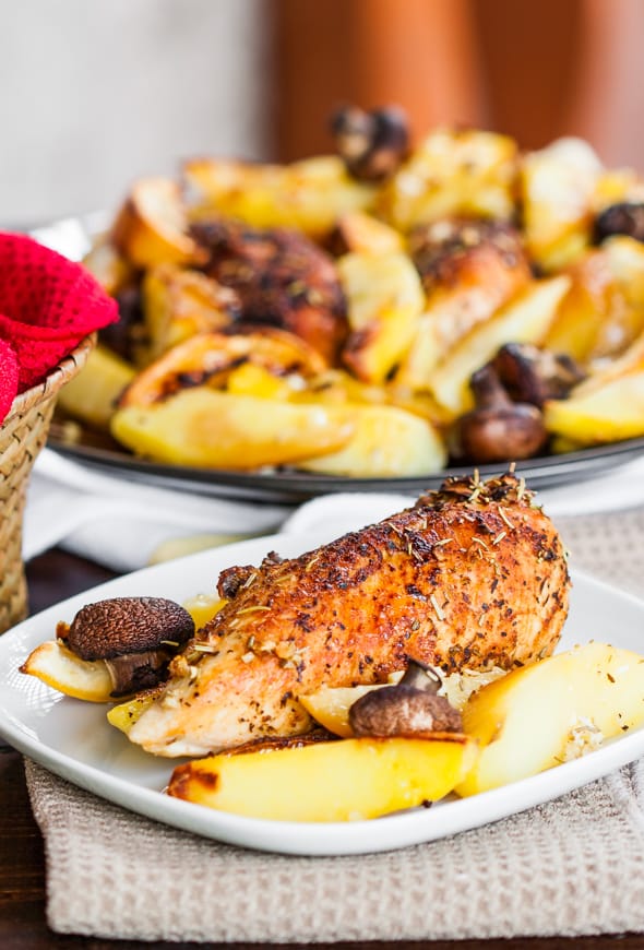 Rosemary Lemon Chicken with Potatoes and Mushrooms