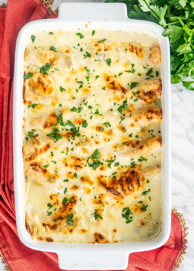 White Chicken Enchiladas fresh out of the oven