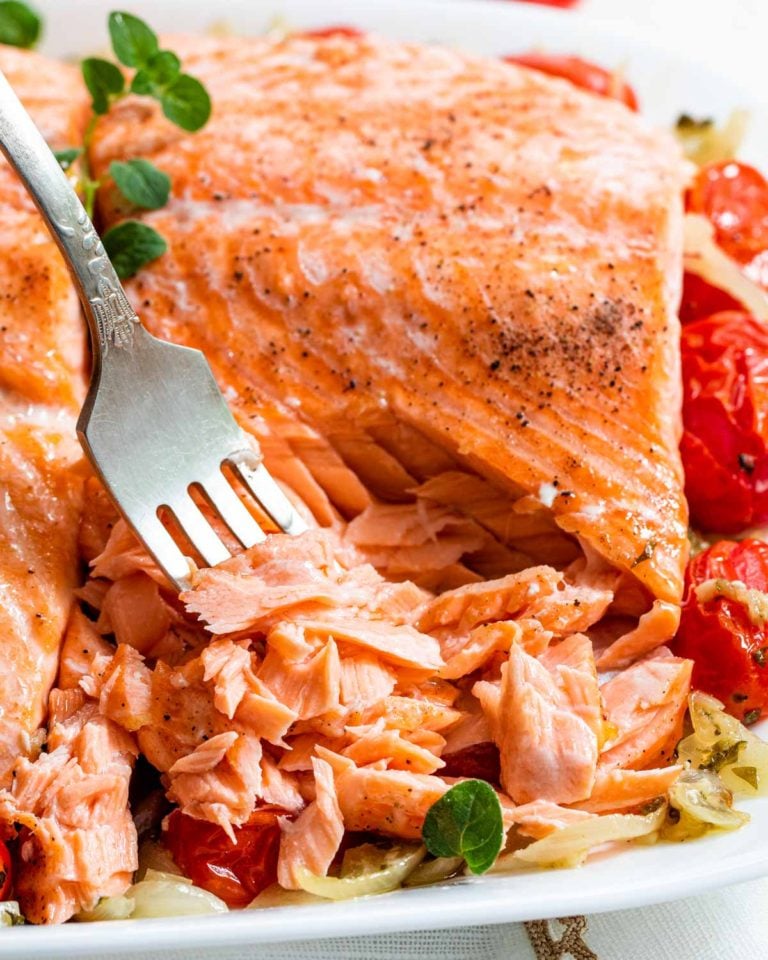 Baked Salmon with Roasted Tomatoes - Jo Cooks