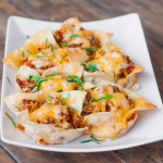 mini lasagna cups on a plate