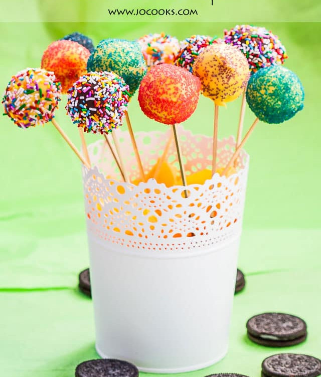 assorted cake pops in a container