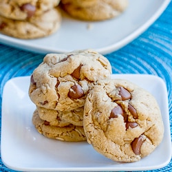 chocolate chip peanut butter cookies on a plate