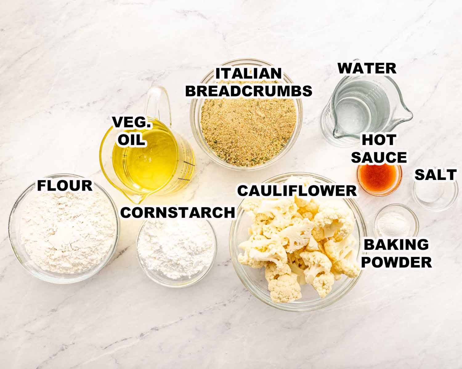 ingredients needed to make fried cauliflower.