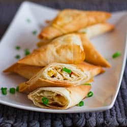 chicken triangles on a plate