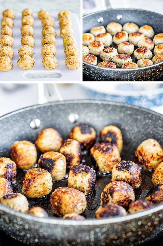 Sweet Potato Turkey Meatballs process shots