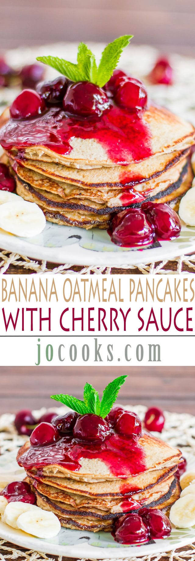 banana-oatmeal-pancakes-with-fresh-cherry-sauce-collage