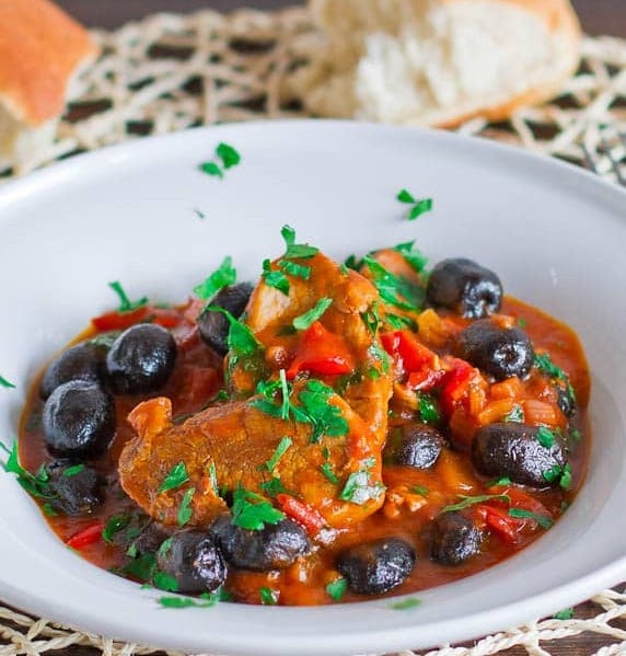 a bowl of olive stew