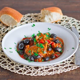 olive stew in a bowl