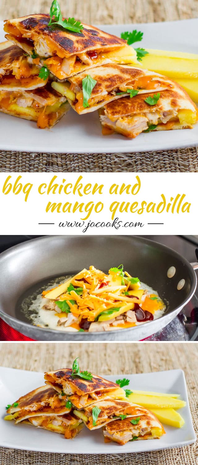 BBQ Chicken and Mango Quesadillas collage