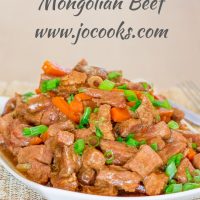 a bowl of crockpot mongolian beef